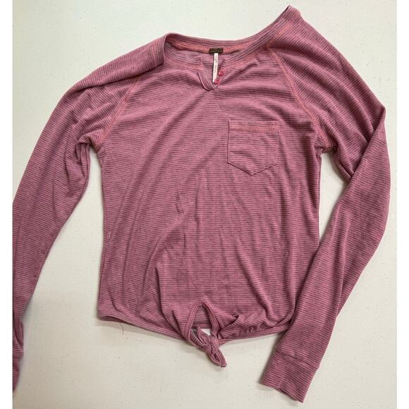 Womens Large Poof Pink and Gray Long Sleeve Shirt - Picture 1 of 8